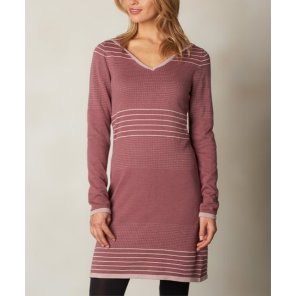 Prana Mariette sweater dress dusty pink hooded